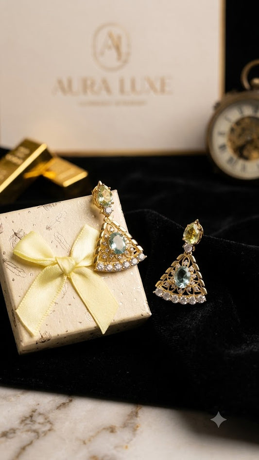 Luxury Gold-Plated Designer Drop Earrings for Women | Party Jewelry (BR250)