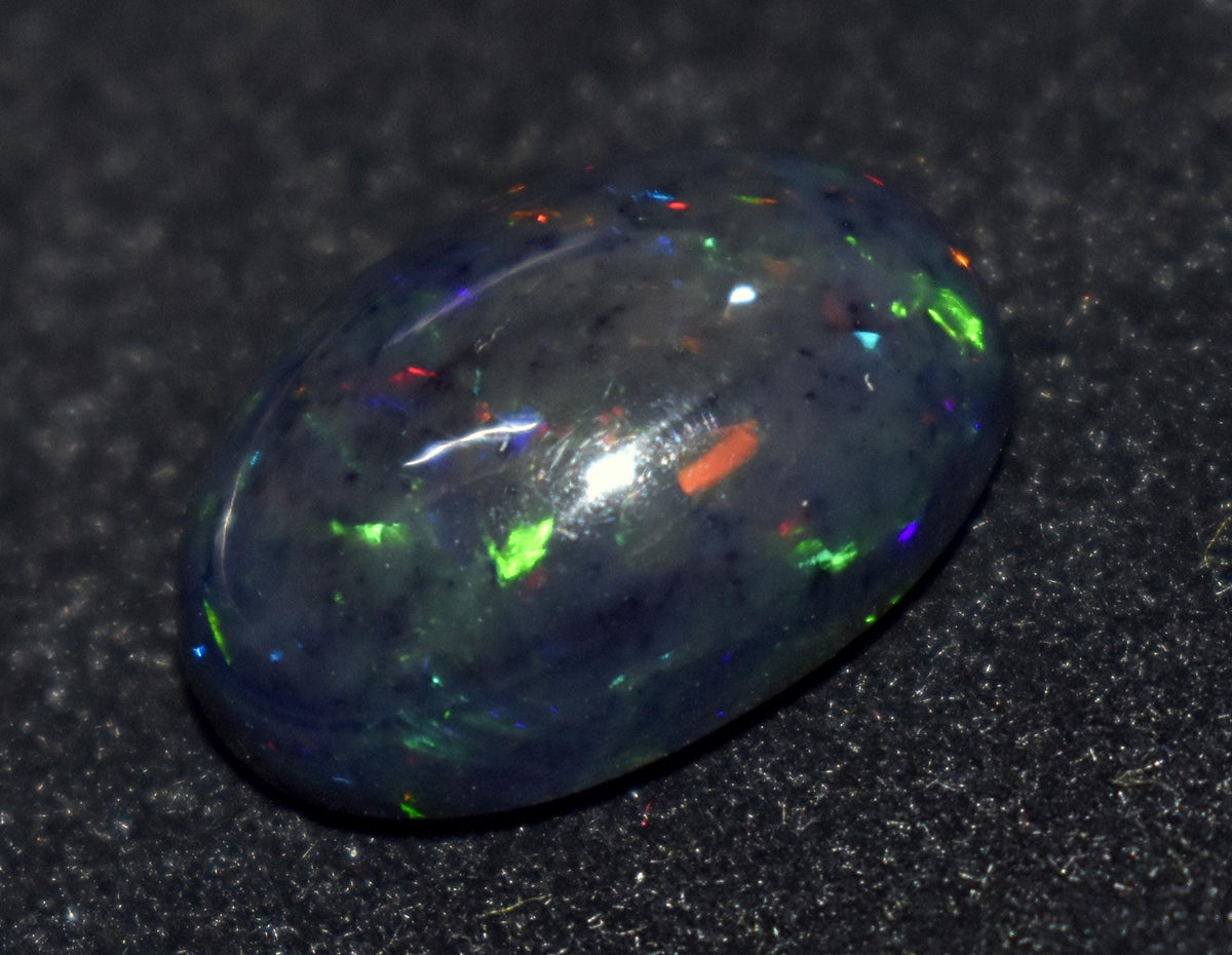 Black Opal, Oval Welo Fire, Cabochon Loose Gemstone, 10.00 Ct, Size-14x20x8mm, For Jewelry Making, Gift For Her,
