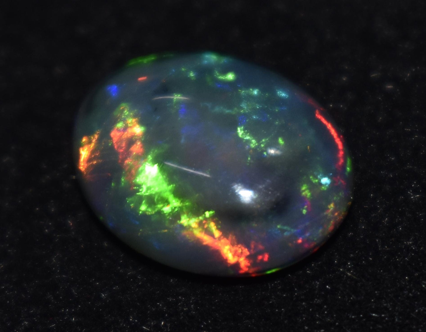 Black Opal, Oval Welo Fire, Cabochon Loose Gemstone, 3.40 Ct, Size-13X10X5mm, For Jewelry Making, Gift For Her,