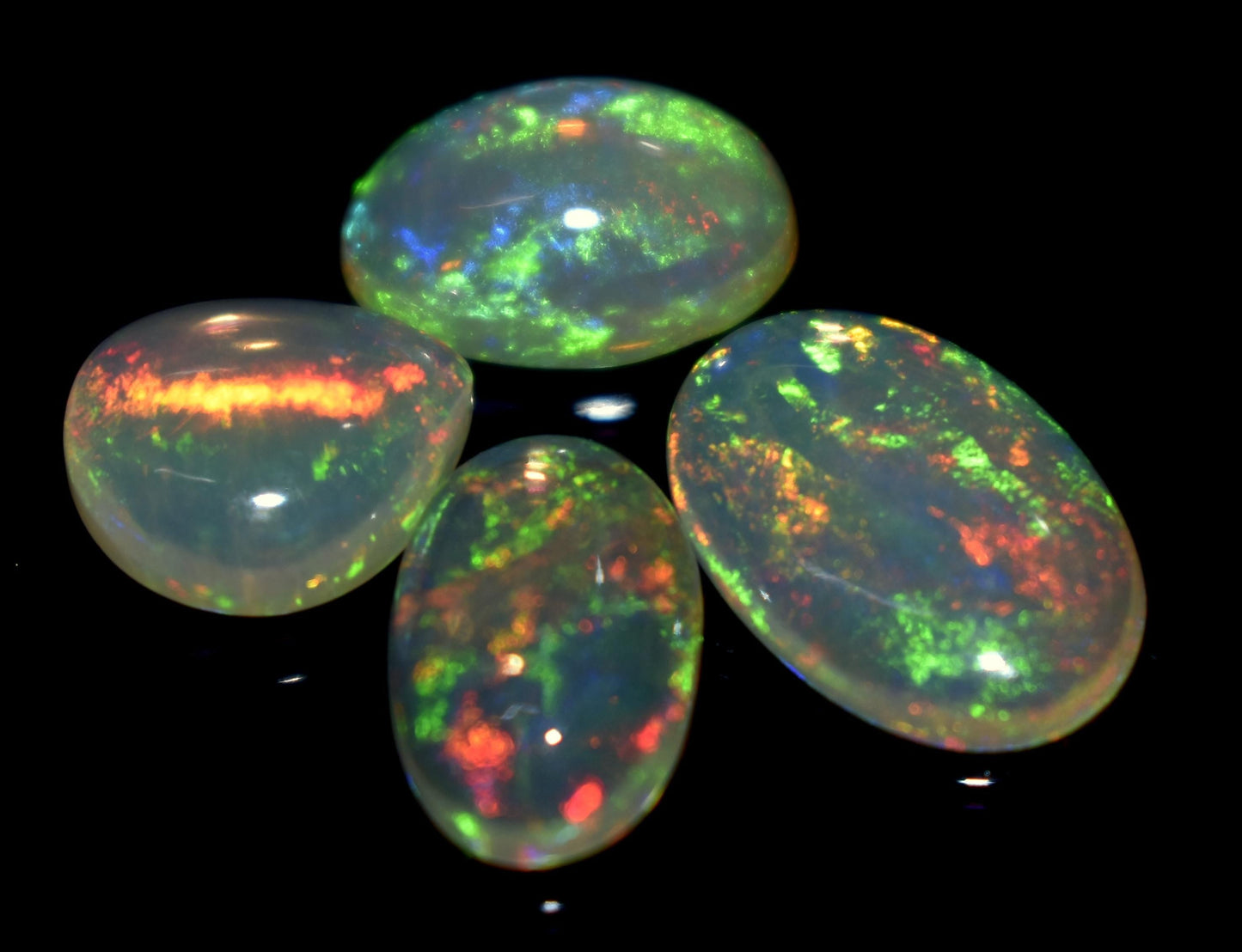 100% Natural Ethiopian Opal, Oval Welo Fire Cabochon Gemstone Lot, 6.30 Ct, Size-13x8x3mm To 9x8x3mm, For Jewelry Making, PC-4