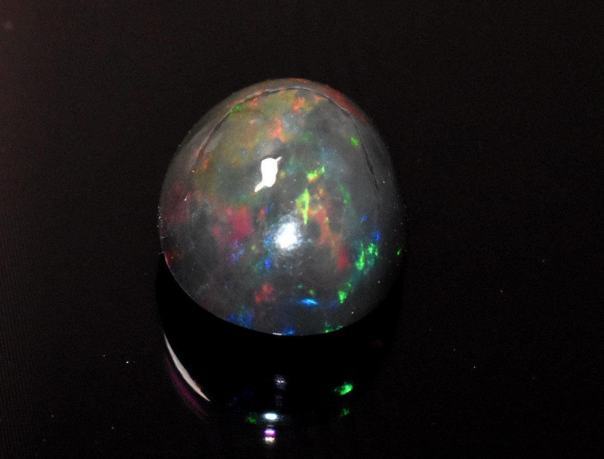 Black Ethiopian Opal, Oval Welo Fire Cabochon Loose Gemstone, 4.45 Crt, Size-10.5x14x7mm, For Jewelry Making, Gift For Her,