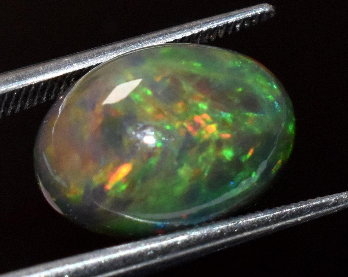 Black Ethiopian Opal, Oval Welo Fire Cabochon Loose Gemstone, 3.60 Crt, Size-9.5x13x6mm, For Jewelry Making, Gift For Her,