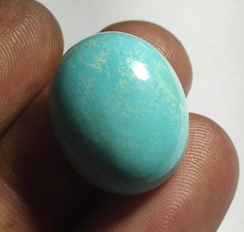 Top Grade & 100% Natural Arizona Turquoise, Oval Smoothies Cabochon Loose Gemstone, 19.65 Carat, Size-16x19.5x10.5mm, For Jewelry Making,