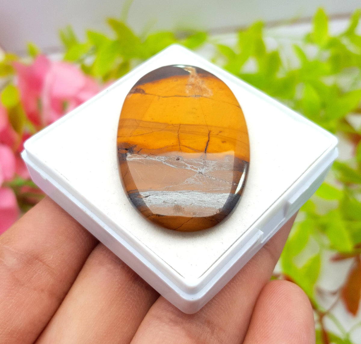 Natural Mookaite Jasper, Oval Cabochon Loose Gemstone, 65.10 Carat, Size-47x28x5mm, Gift For Her, PC-1