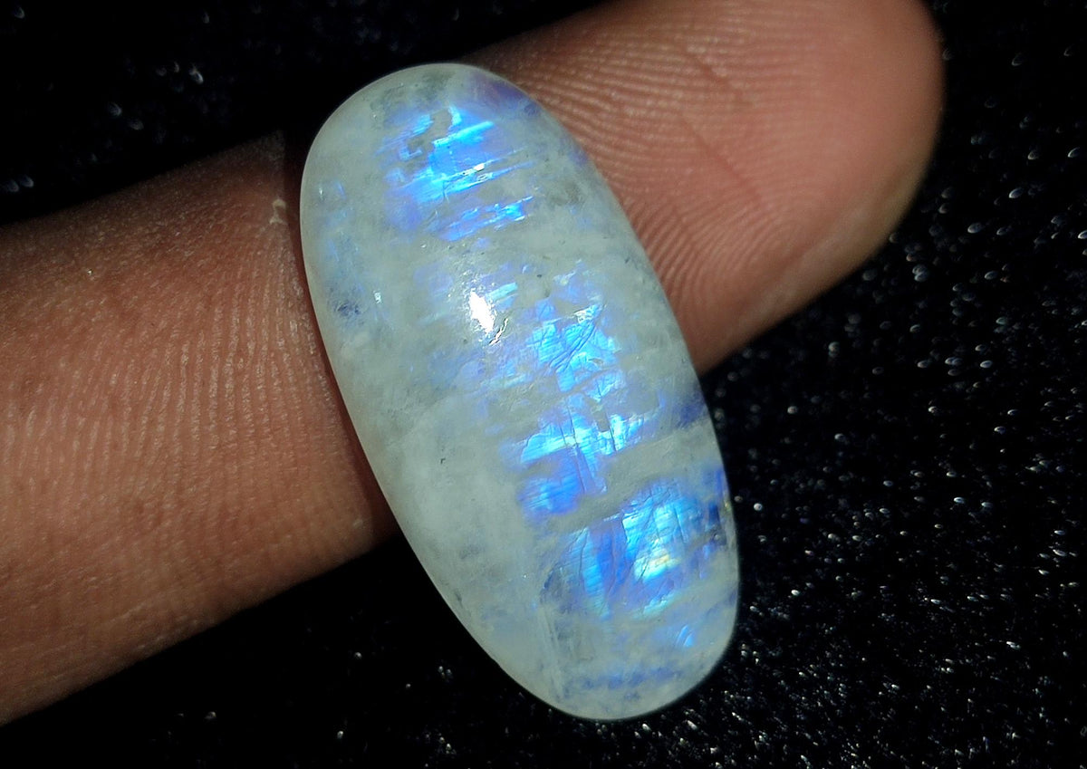 Moonstone, Natural Rainbow Moonstone, Oval Blue Flashy Loose Gemstone, 16.50 Carat, Size-11x20x4mm , Gift For Her, Pc-1
