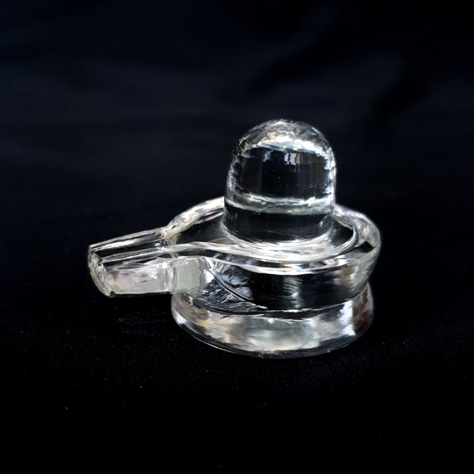 "Natural Crystal Shivling (Spatika Lingam) for Puja & Meditation – Spiritual Awakening" {Weight-18.00 Gram}