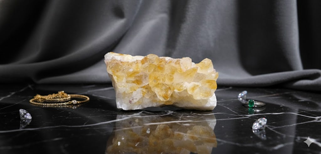 Natural Citrine Cluster – 270 Grams | Genuine Citrine Gemstone
