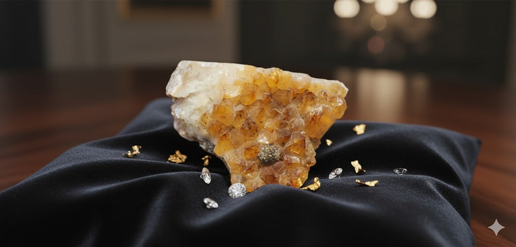 Natural Citrine Cluster – 270 Grams | Genuine Citrine Gemstone